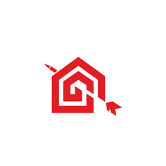 The logo is a symbol of a house and an arrow