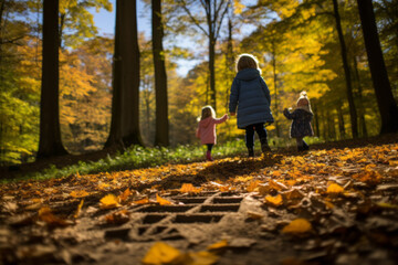 Kinder im herbstlichen Wald, Generative AI