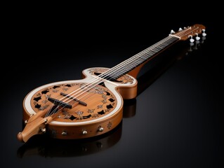 Indian Sitar with Wooden Inlays