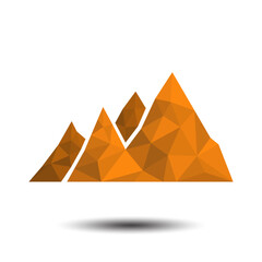 Polygon Mountain with autumn colors Icon on white background