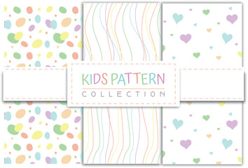 Set of seamless pattern for kids and babies