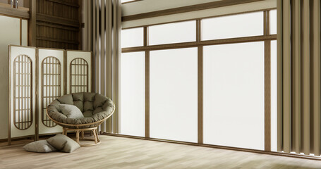 Sofa furniture and modern room interior design minimal.3D rendering