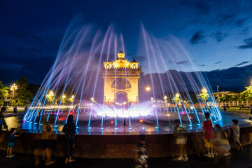 Pa tu xay Park Fountain Vientiane City, Lao PDR