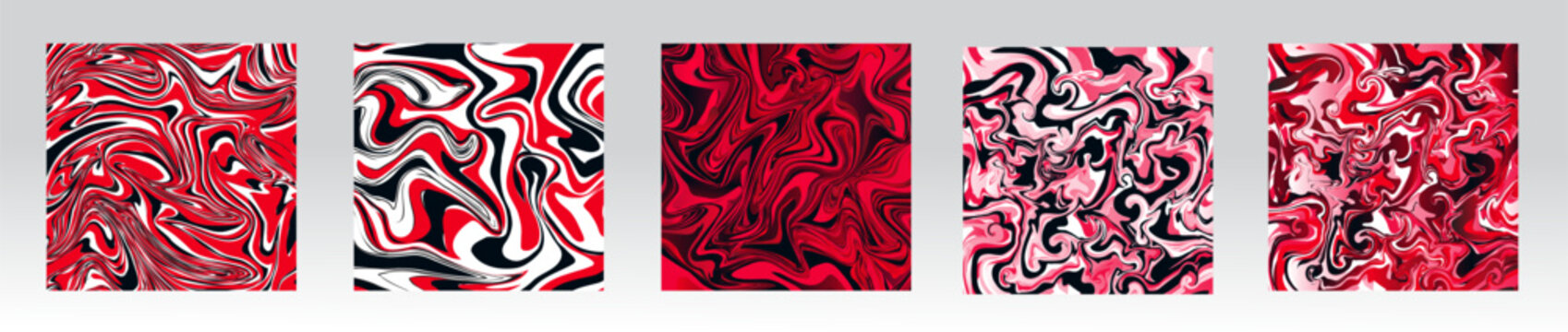 Abstract marble pattern set. Red white and black liquid trendy texture. Colorful fluid background, Geometric pattern, splash pattern, wave pattern, valentine pattern, organic pattern vector art EPS.