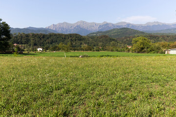 Fototapeta na wymiar View of via Francigena trail in Lunigiana