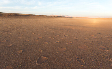 Helicopter view of Sossusvlei at late afternoon