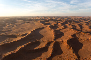 Helicopter view of Sossusvlei at late afternoon