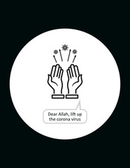 Obraz premium Illustration of two hands praying to God