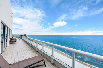 Fototapeta na wymiar Views from a balcony terrace in Miami Florida