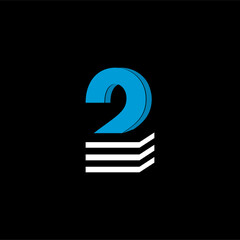 The logo is the NUMBER 2. The bottom is made of 3 horizontal lines.