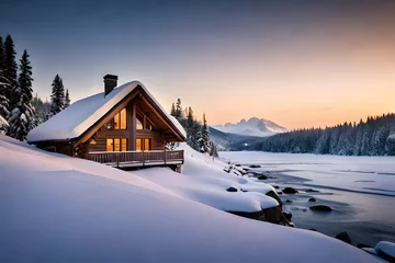 Foto op Canvas house in the snow © Its Your,s