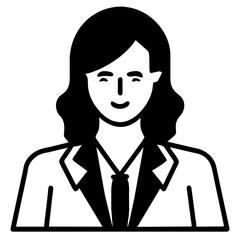 Elegant female silhouette. Modern business avatar symbol. Beautiful woman profile. Vector icon design. Graceful lady portrait. Professional character