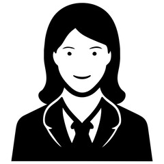 Elegant female silhouette. Modern business avatar symbol. Beautiful woman profile. Vector icon design. Graceful lady portrait. Professional character