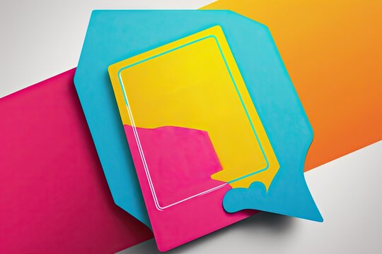 Blank paper speech bubble on colorful background
