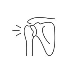 Shoulder pain line outline icon