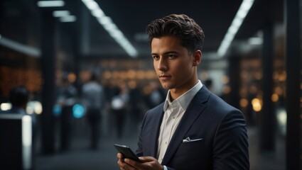  image of a young businessman using a secure VPN connection to access confidential business data from a remote location  - obrazy, fototapety, plakaty