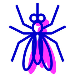 Fototapeta premium 害虫、蚊を表す2色スタイルのアイコン