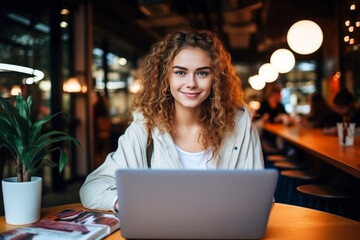 Frau im Cafe, Generative AI