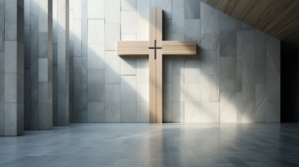 Naklejka premium voluminous minimalistic catholic cross design