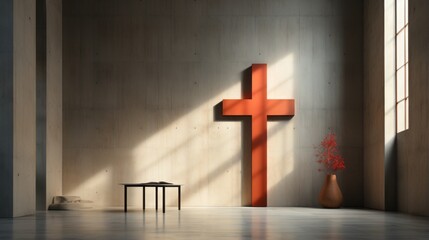 Naklejka premium unique minimalistic catholic cross design 