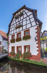 Annweiler am Trifels. A cozy place with many half-timbered houses. Wasgau, Rhineland-Palatinate, Germany, Europe