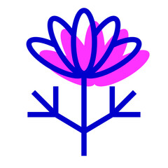 花を表す2色スタイルのアイコン