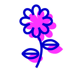 花を表す2色スタイルのアイコン