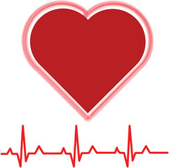 Heart with heartbeat icon Heart monitoring Cardiology