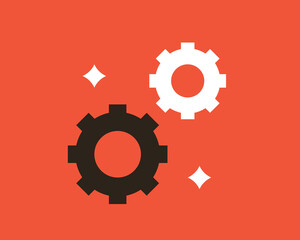 Geometric command work illustration in flat style design. Vector illustration. 