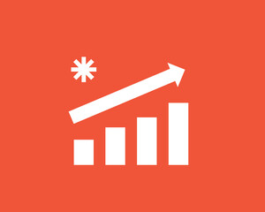 Geometric growth illustration in flat style design. Vector illustration. 