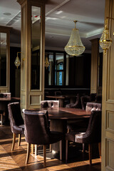 The interior of the luxury restaurant, overlooking the restaurant hall. 