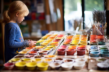 Kinder die mit Farbe spielen, Generative AI