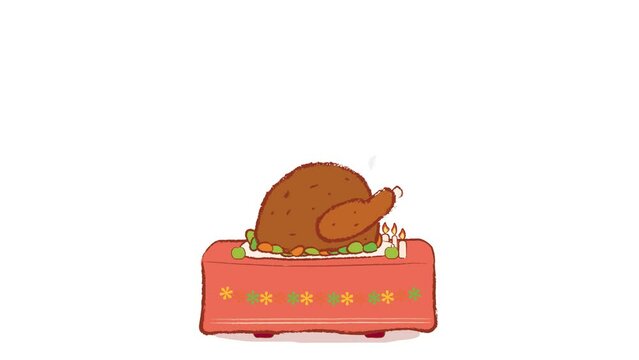 Hot fresh turkey on a table for thanksgiving day
