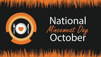 National Mincemeat Day vector banner design. Happy National Mincemeat Day modern minimal graphic poster illustration.