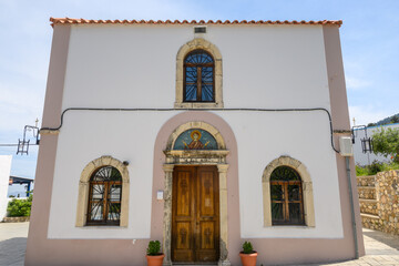 Kos, Greece - May 9, 2023: Greek Orthodox Church in Zia village on the island of Kos in Greece