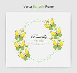 Vector colorful butterfly frame