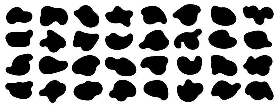 Amoeba blob shape vector illustration set