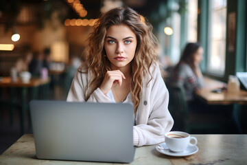 Frau im Cafe, Generative AI