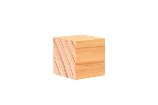 Toy blocks, wooden game cube, wooden geometric shapes cube for conceptual design. business, education, game. isolated on white background.