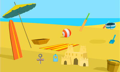 summer beach and sea