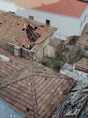 Porto Portugal derelict rooftops