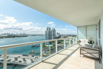 Balcony views from a condo in South Beach Miami Florida