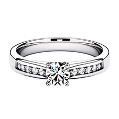 Luxuriöses Schmuckstück, wertvoller Ring als Ergebnis bester Juwelierarbeit. Isoliert vor transparentem Hintergrund.