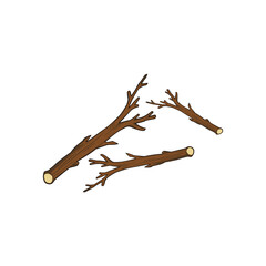 Flat style vector stem twig