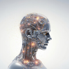 Humanoid robot artificial intelligence, future technologies. 