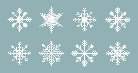 Set of winter snowflakes, snowflakes template, snowflake vector icon