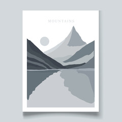 Modern poster sand mountains watercolor