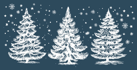 Christmas tree hand drawn illustration	
