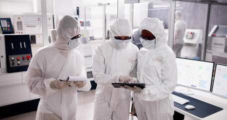 Sterile Semiconductor Manufacturing Factory And Workers