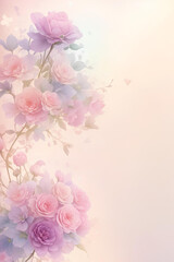 Obraz na płótnie Canvas Background with flowers in soft colors . AI
